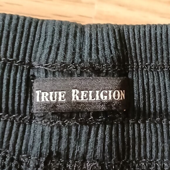 True Religion Lace Detail Jogger Sweatpants Black Size Medium - Picture 7 of 8